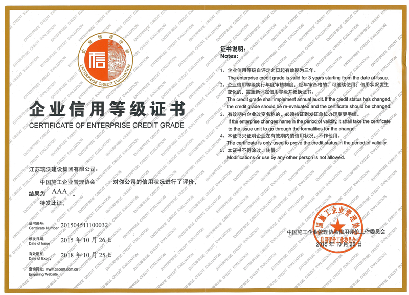 2015年企業AAA證書